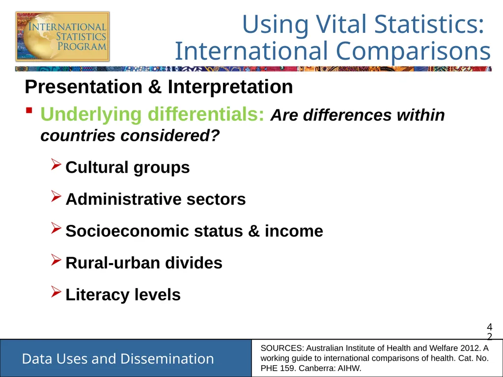 Data Uses and Dissemination These materials have - slide 42 of 53