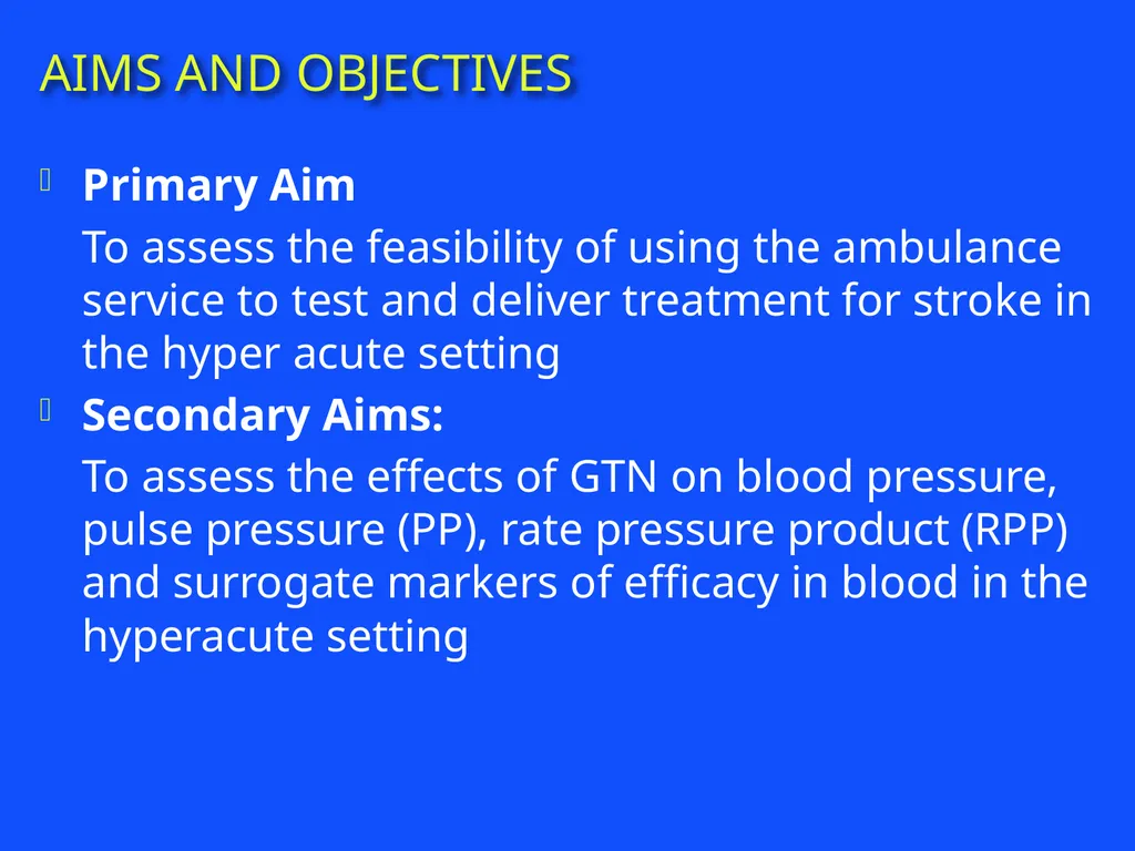 RAPID INTERVENTION WITH GTN IN HYPERACUTE STROKE - slide 17 of 28