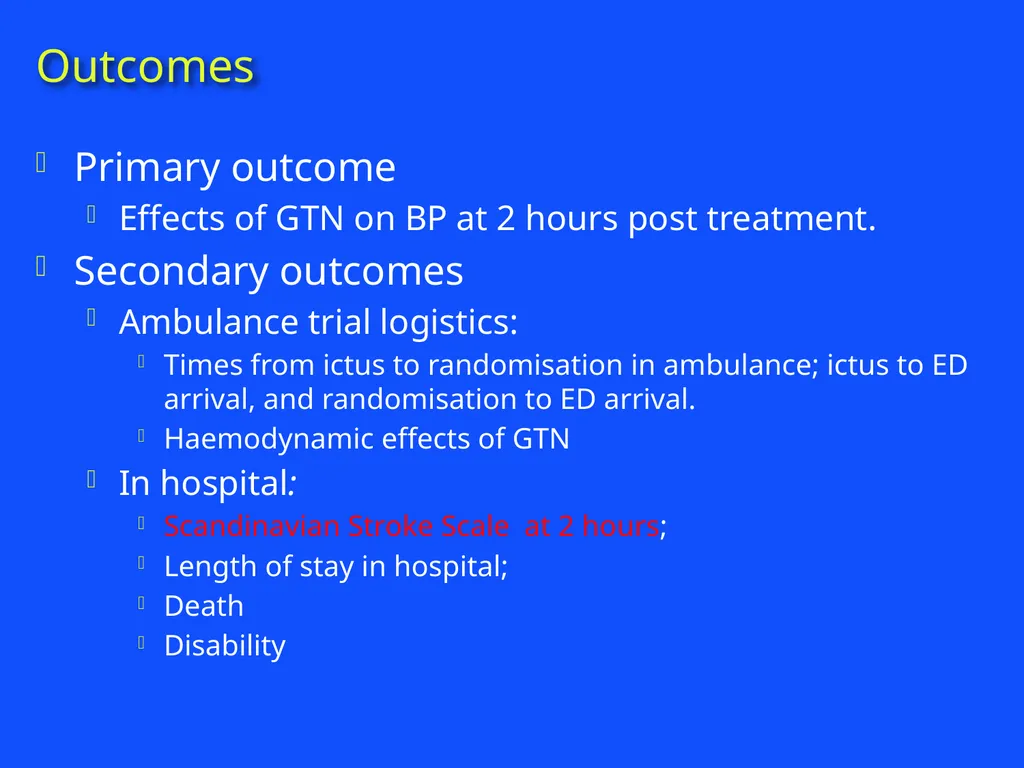 RAPID INTERVENTION WITH GTN IN HYPERACUTE STROKE - slide 18 of 28