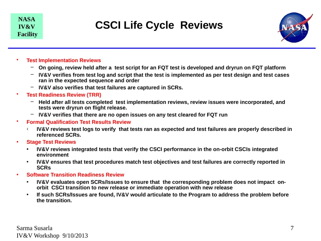 Assurance Cases for Software Releases in ISS - slide 7 of 25