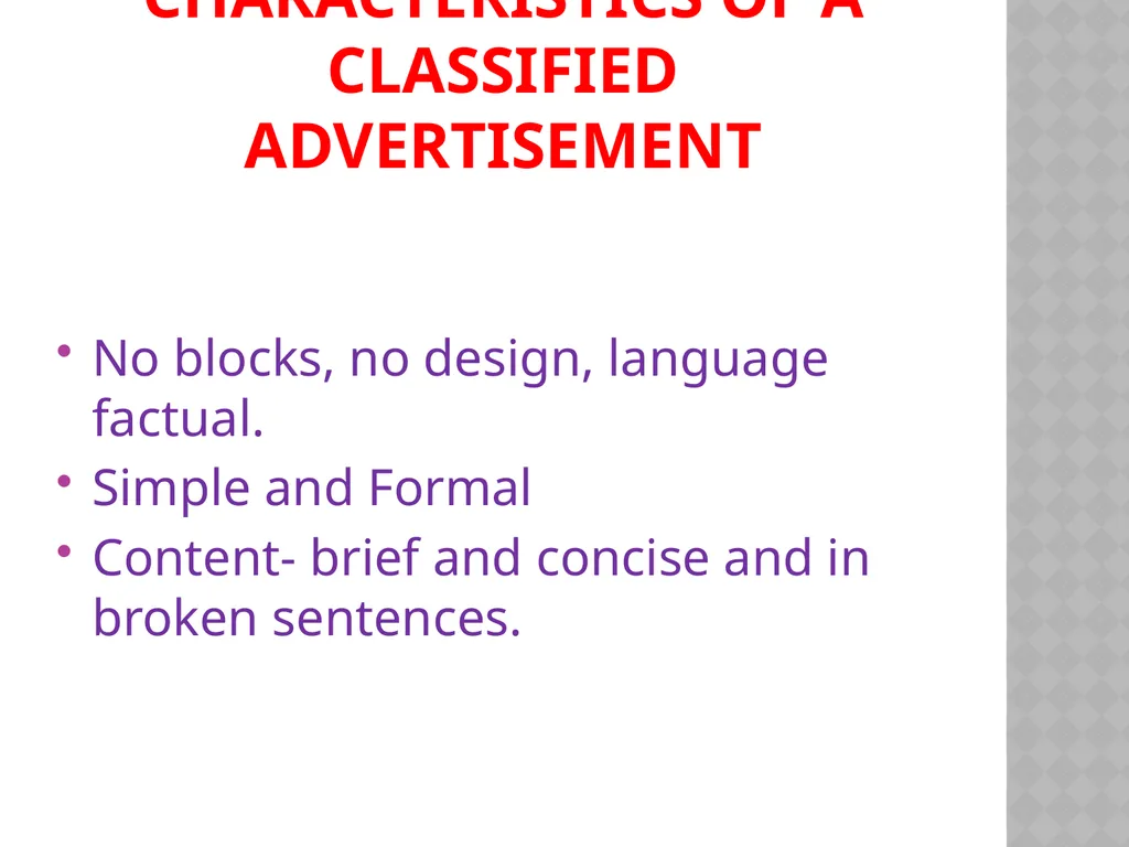 CLASSIFIED ADVERTISEMENT (PART-1) CLASSIFIED - slide 3 of 11