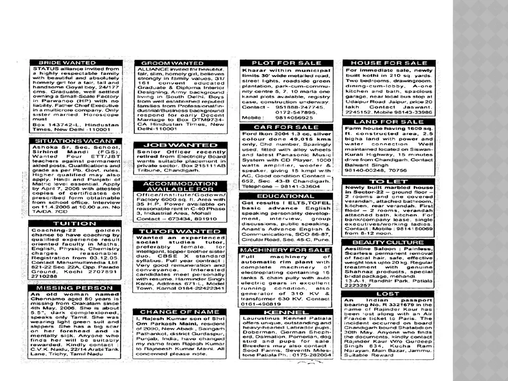 CLASSIFIED ADVERTISEMENT (PART-1) CLASSIFIED - slide 7 of 11