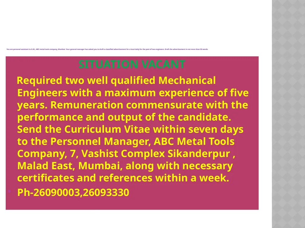 CLASSIFIED ADVERTISEMENT (PART-1) CLASSIFIED - slide 10 of 11