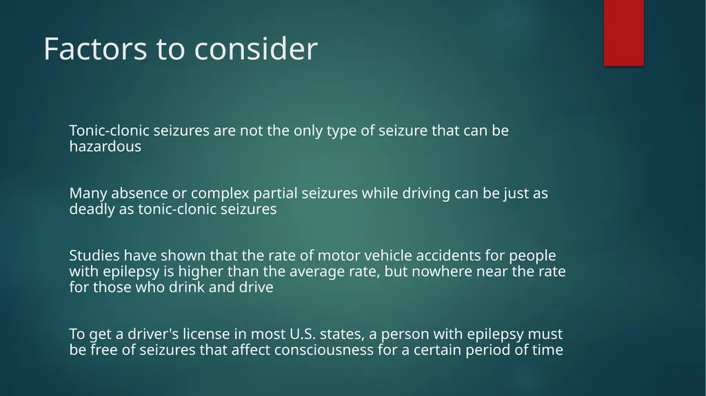 Epilepsy and Driving What Parents Should Know - slide 5 of 20
