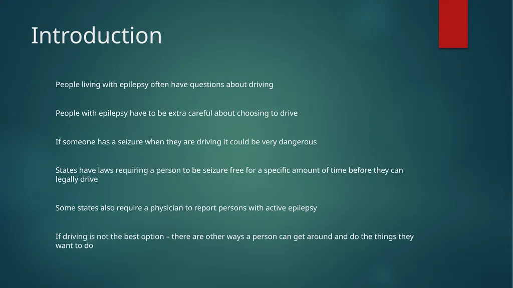 Epilepsy and Driving What Parents Should Know - slide 2 of 20