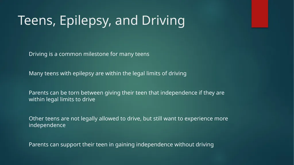 Epilepsy and Driving What Parents Should Know - slide 3 of 20
