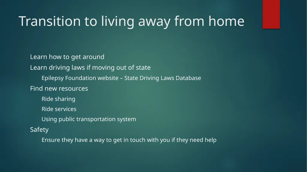 Epilepsy and Driving What Parents Should Know - slide 17 of 20