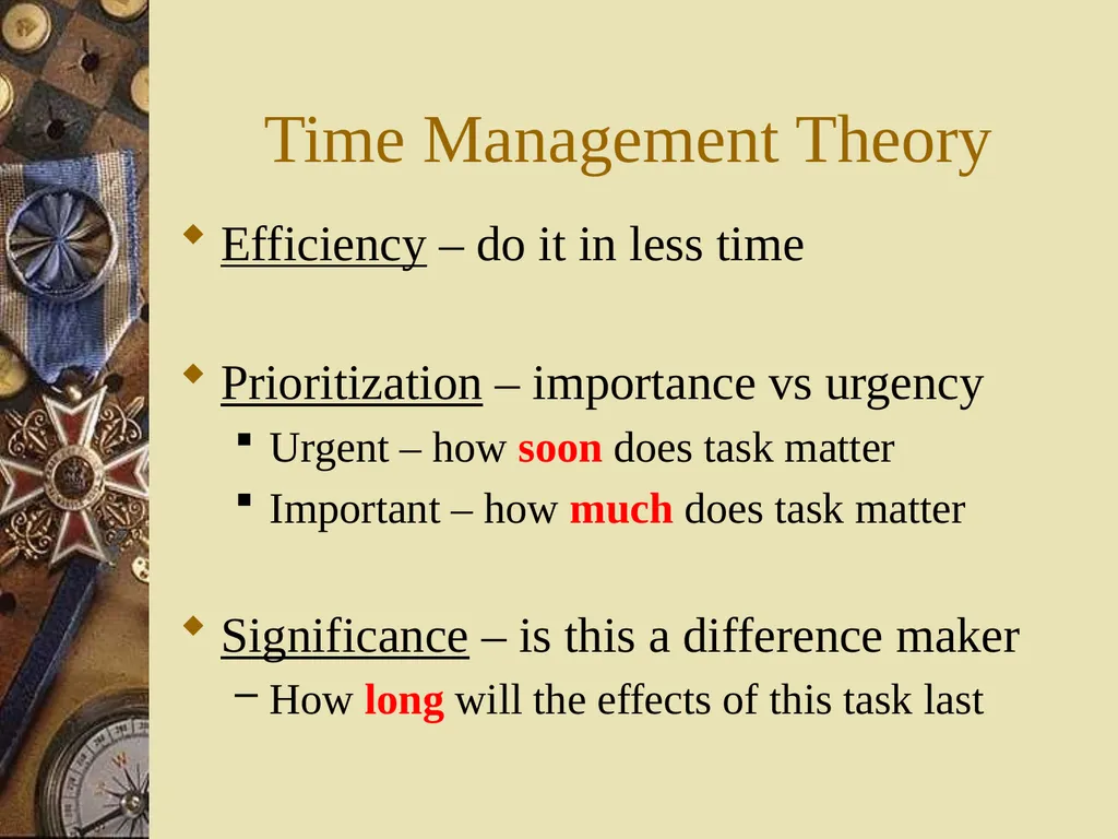 Now what: Mastering / Managing self and time - slide 7 of 21