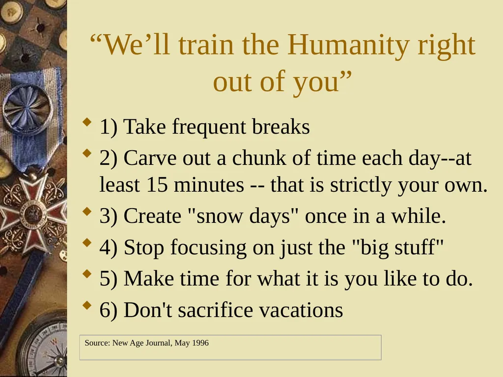 Now what: Mastering / Managing self and time - slide 17 of 21