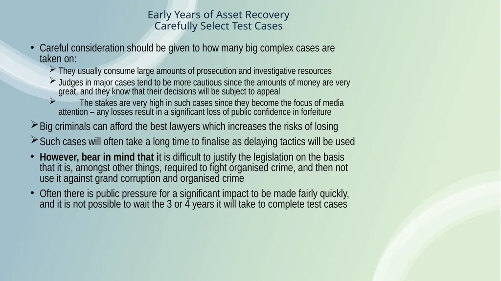 Asset Recovery and Forfeiture in Africa Hermione - slide 10 of 39