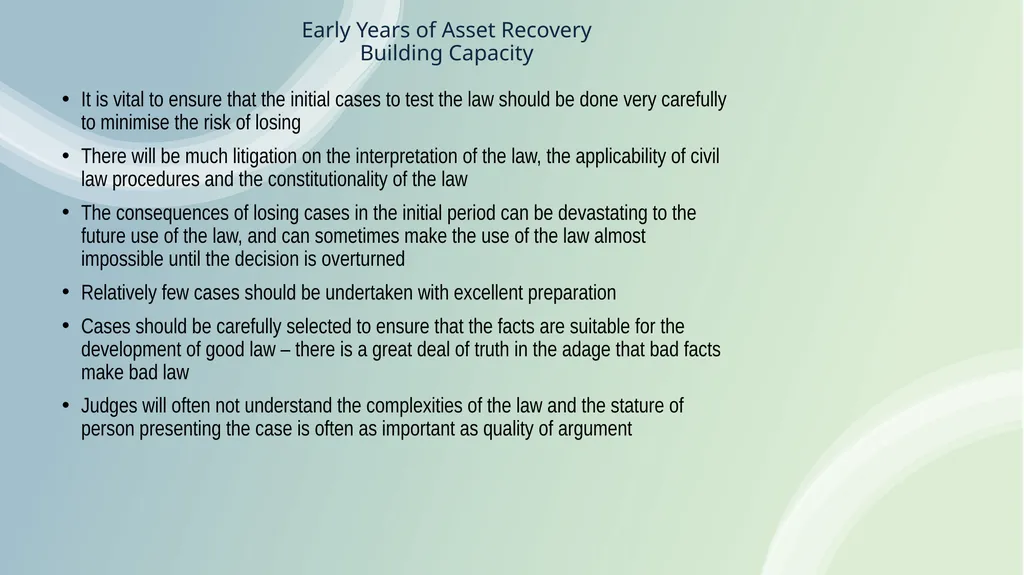 Asset Recovery and Forfeiture in Africa Hermione - slide 9 of 39