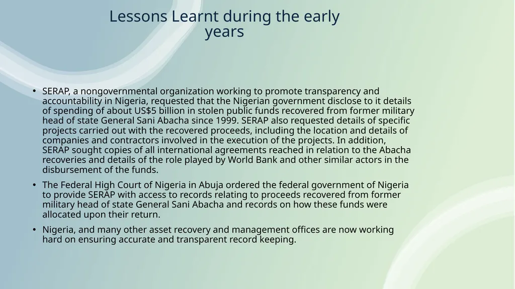 Asset Recovery and Forfeiture in Africa Hermione - slide 14 of 39