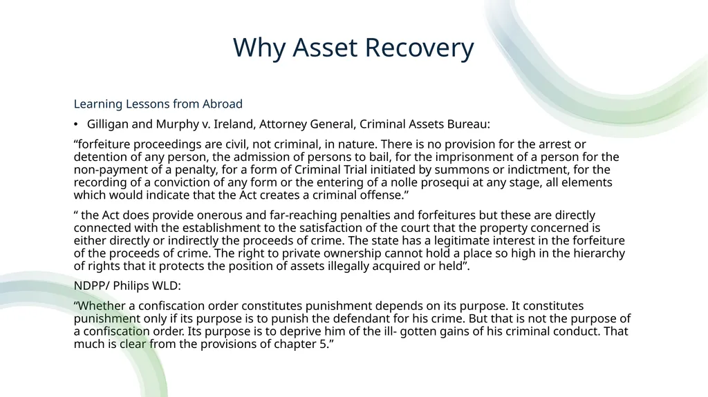 Asset Recovery and Forfeiture in Africa Hermione - slide 6 of 39