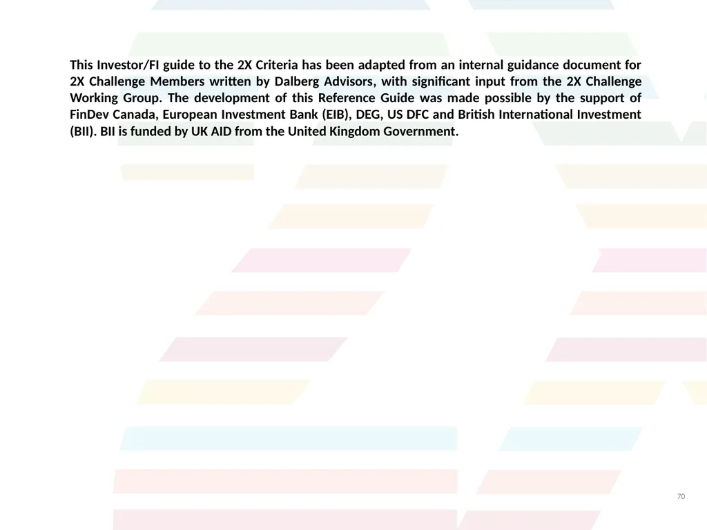 Guide to the 2X Criteria Version 2.0 June 2022 - slide 70 of 70