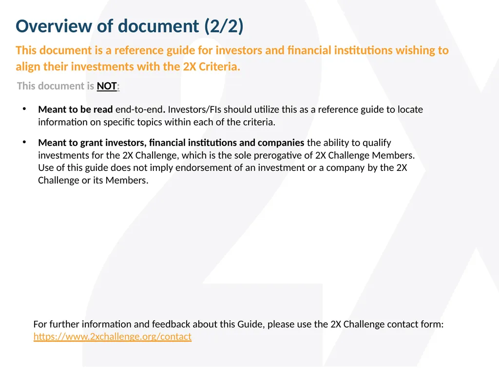 Guide to the 2X Criteria Version 2.0 June 2022 - slide 6 of 70