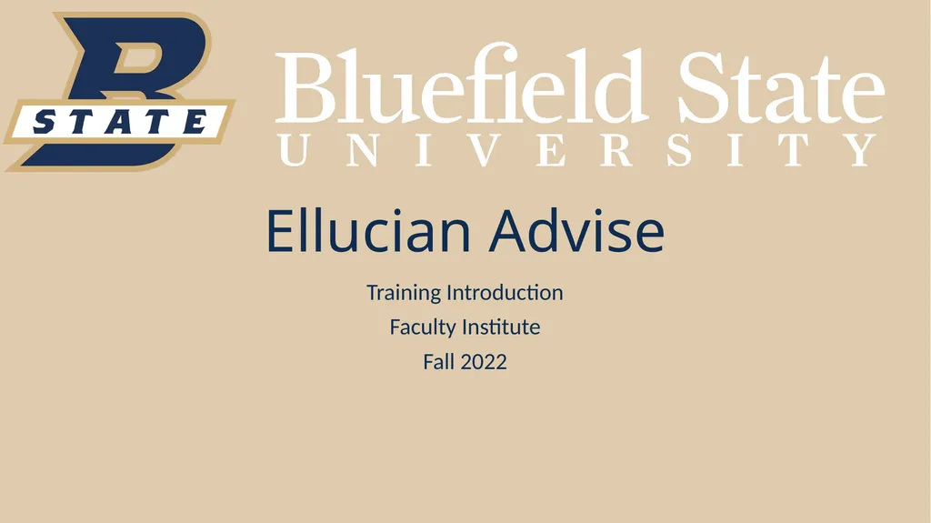 Ellucian Advise Training Introduction Faculty - slide 1 of 11