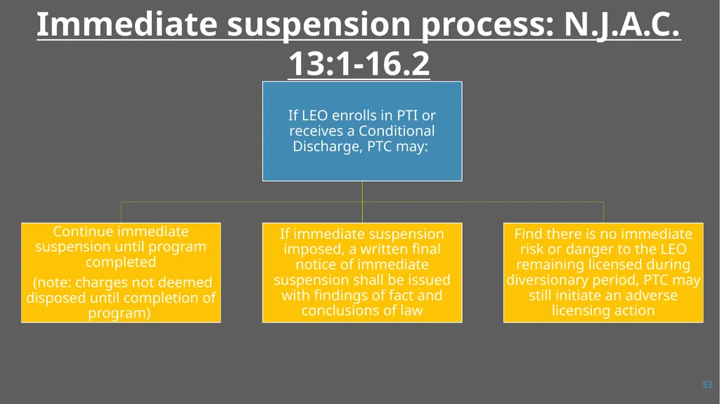 Law Enforcement Licensing AN OVERVIEW 1 SECTION I: - slide 53 of 76