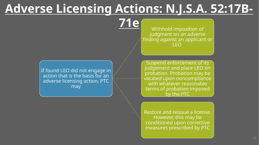 Law Enforcement Licensing AN OVERVIEW 1 SECTION I: - slide 55 of 76