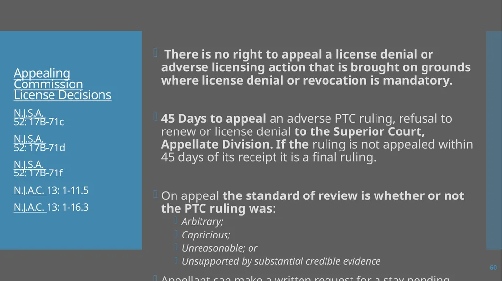 Law Enforcement Licensing AN OVERVIEW 1 SECTION I: - slide 60 of 76
