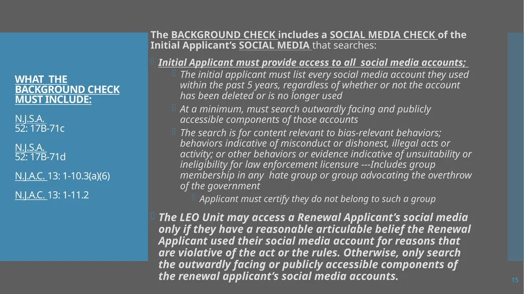 Law Enforcement Licensing AN OVERVIEW 1 SECTION I: - slide 15 of 76