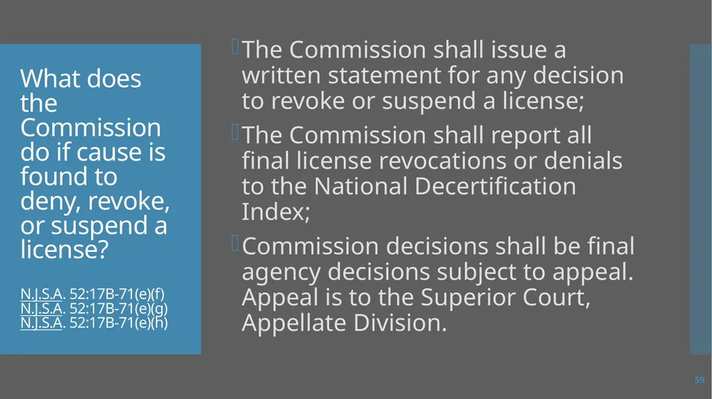 Law Enforcement Licensing AN OVERVIEW 1 SECTION I: - slide 59 of 76