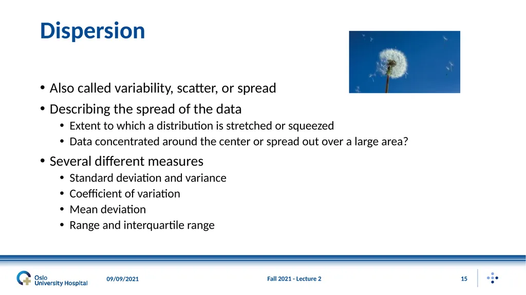 Fall 2021 - Lecture 2 1 Descriptive Statistics – - slide 15 of 20