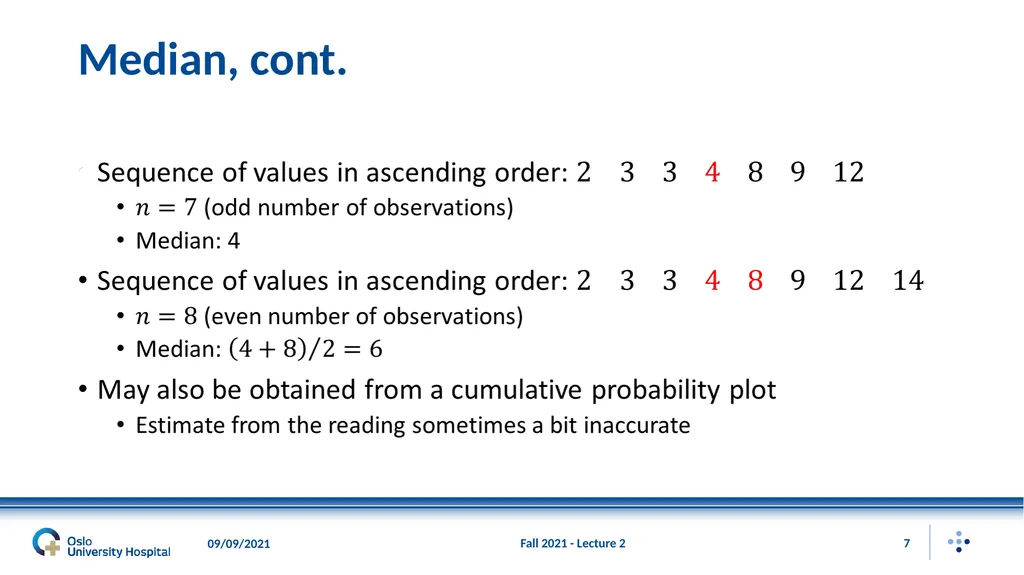 Fall 2021 - Lecture 2 1 Descriptive Statistics – - slide 7 of 20