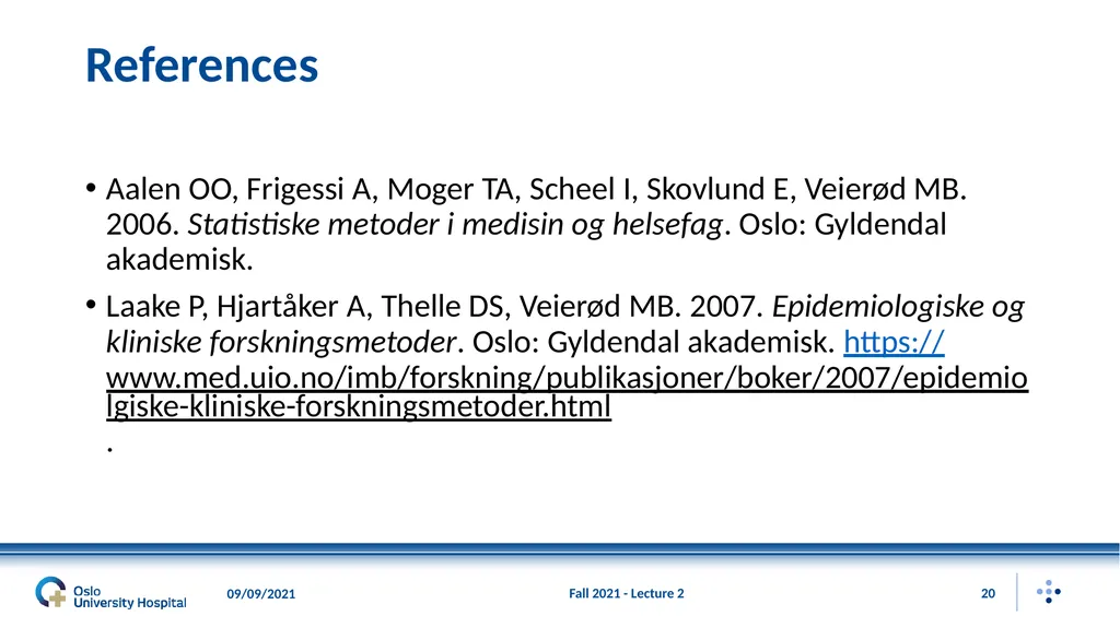 Fall 2021 - Lecture 2 1 Descriptive Statistics – - slide 20 of 20