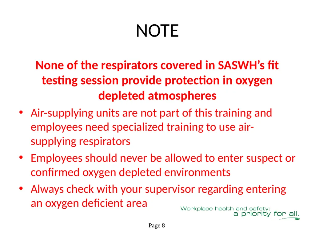 Respiratory Fit Testing Train the Trainer One part - slide 20 of 73