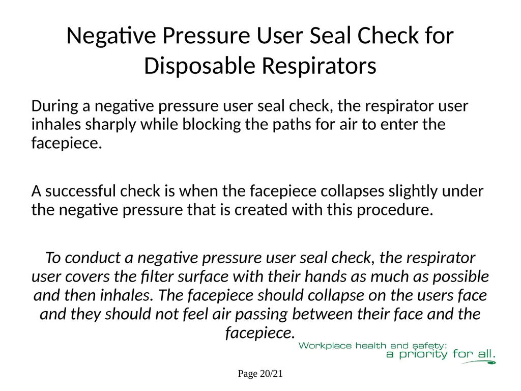 Respiratory Fit Testing Train the Trainer One part - slide 49 of 73