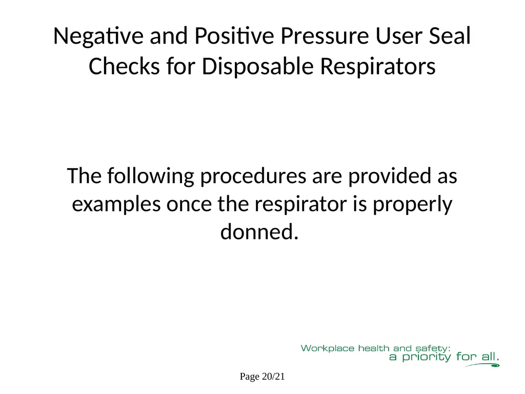 Respiratory Fit Testing Train the Trainer One part - slide 48 of 73