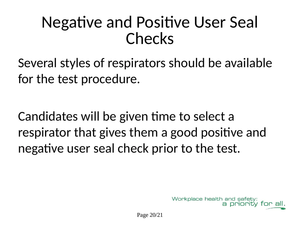 Respiratory Fit Testing Train the Trainer One part - slide 43 of 73