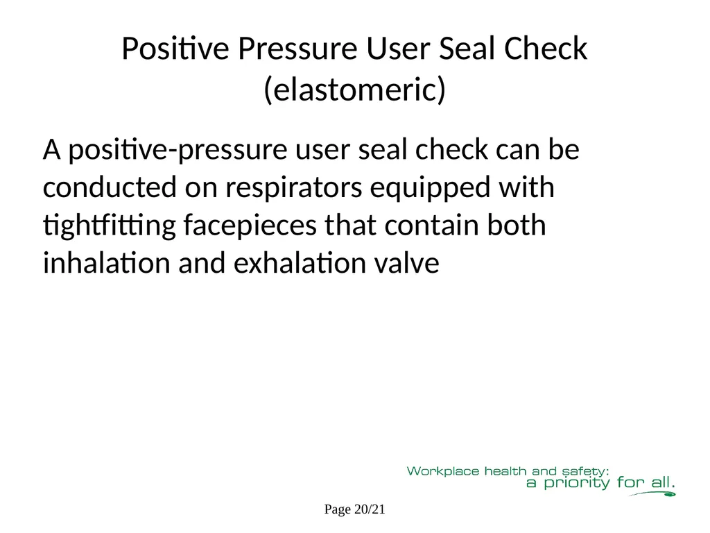 Respiratory Fit Testing Train the Trainer One part - slide 46 of 73