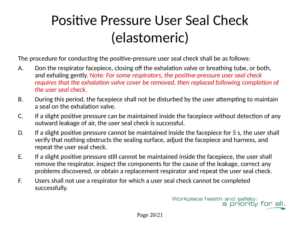 Respiratory Fit Testing Train the Trainer One part - slide 47 of 73