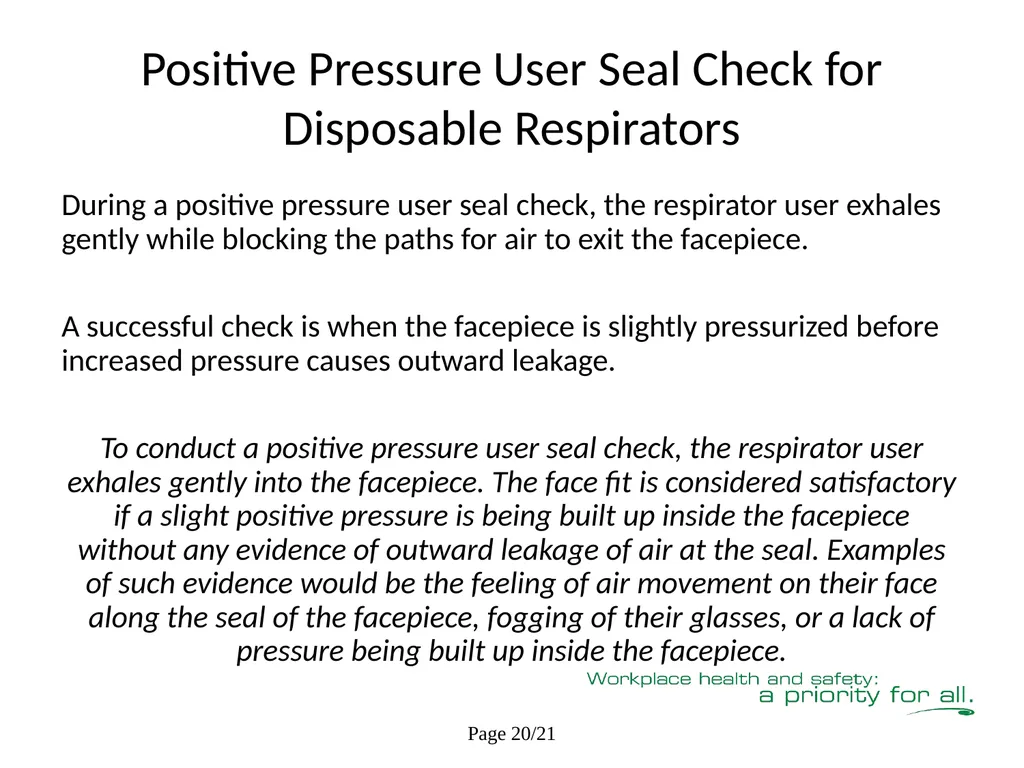 Respiratory Fit Testing Train the Trainer One part - slide 50 of 73