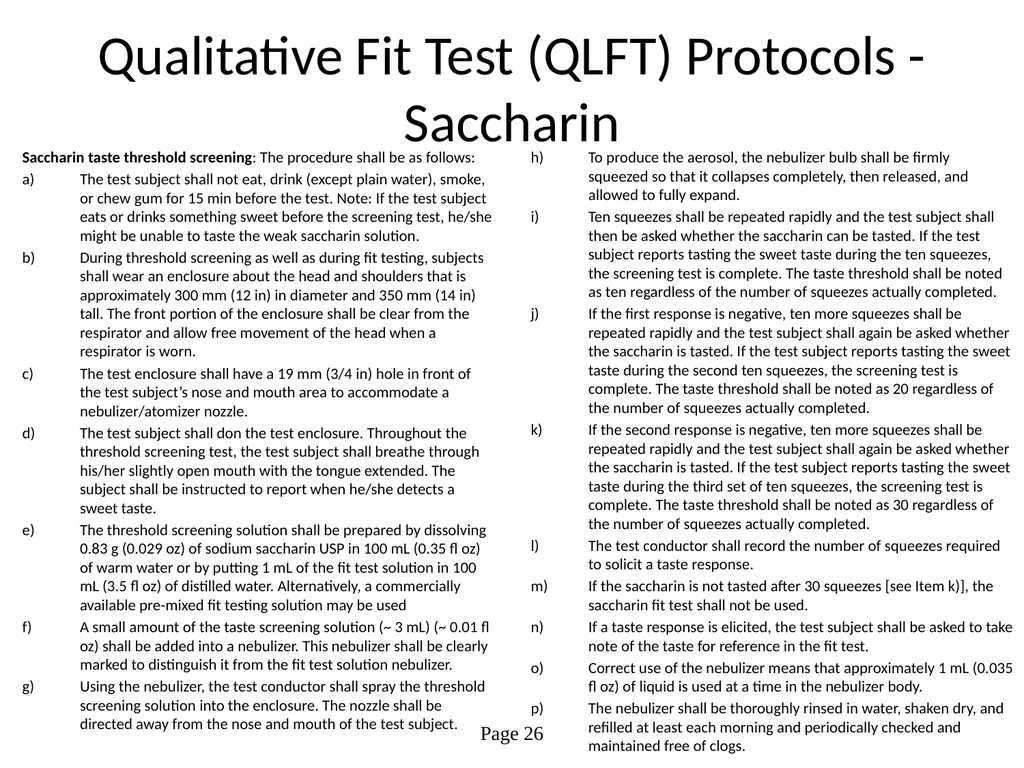 Respiratory Fit Testing Train the Trainer One part - slide 59 of 73
