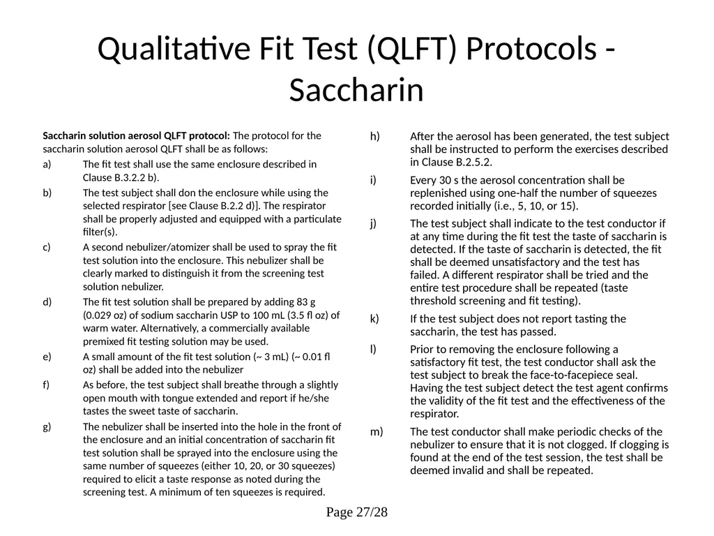 Respiratory Fit Testing Train the Trainer One part - slide 60 of 73