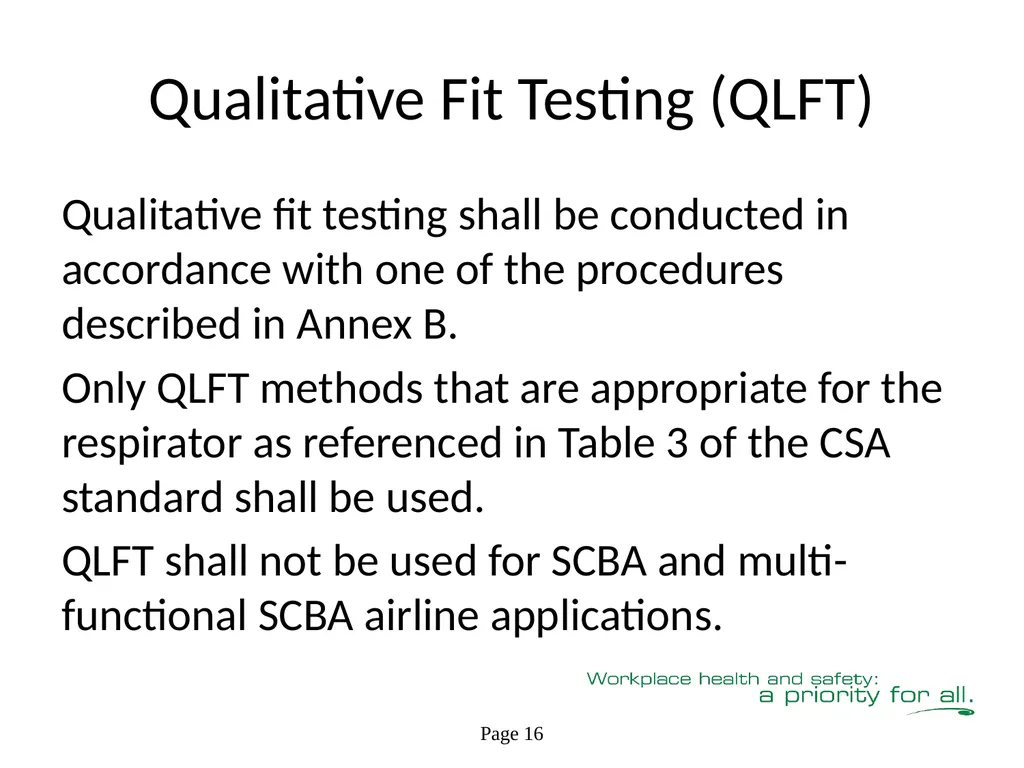 Respiratory Fit Testing Train the Trainer One part - slide 38 of 73