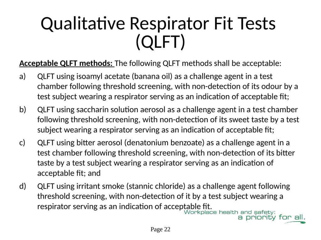 Respiratory Fit Testing Train the Trainer One part - slide 52 of 73