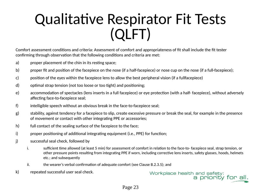 Respiratory Fit Testing Train the Trainer One part - slide 54 of 73