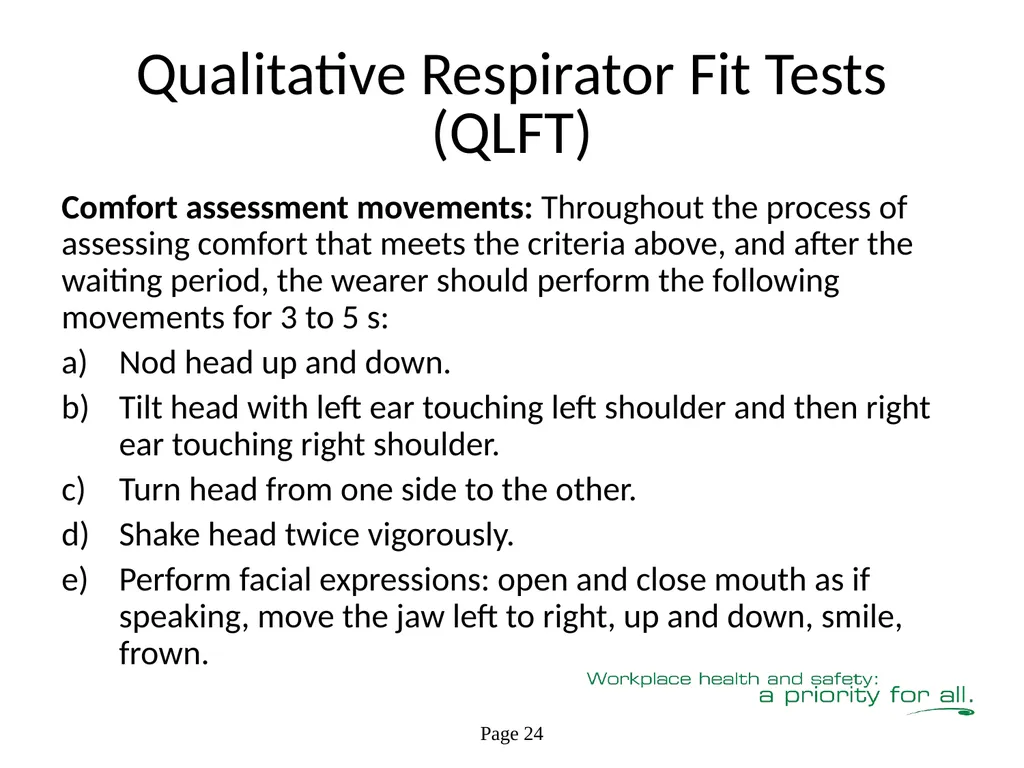 Respiratory Fit Testing Train the Trainer One part - slide 55 of 73