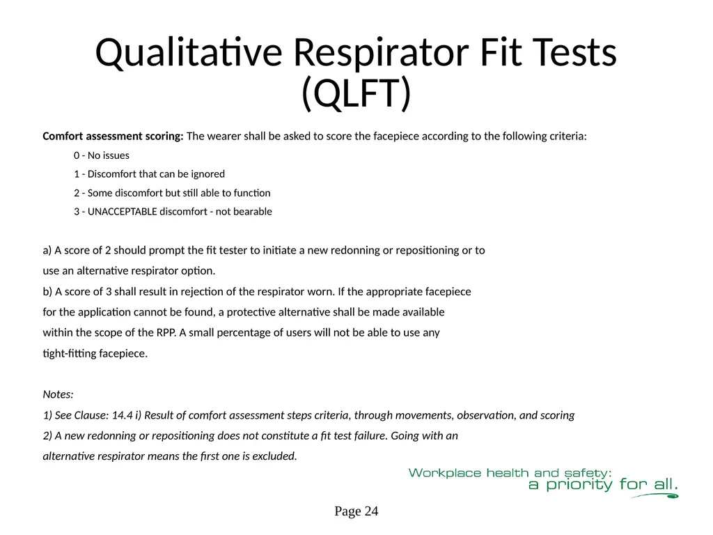 Respiratory Fit Testing Train the Trainer One part - slide 56 of 73