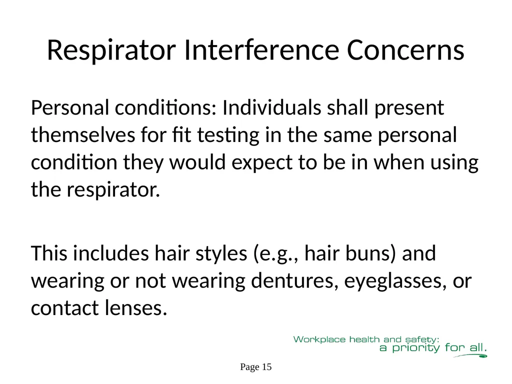 Respiratory Fit Testing Train the Trainer One part - slide 35 of 73