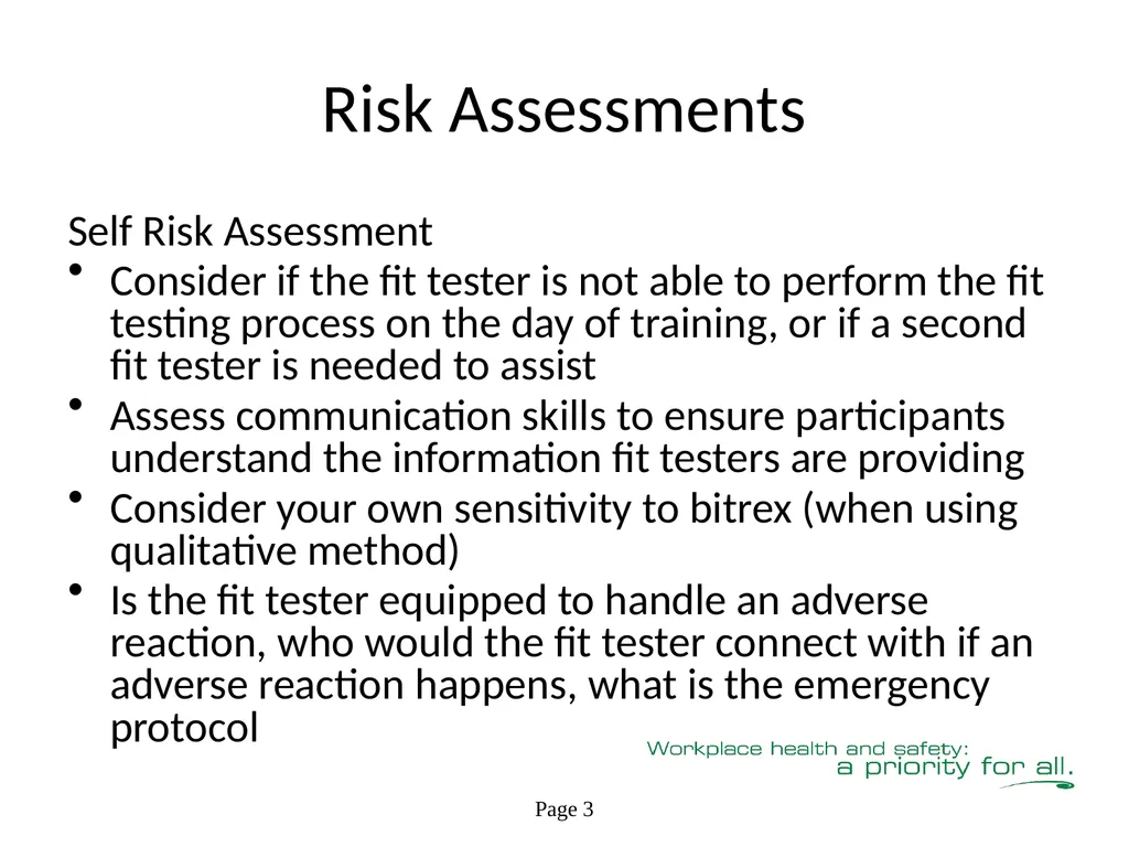 Respiratory Fit Testing Train the Trainer One part - slide 10 of 73