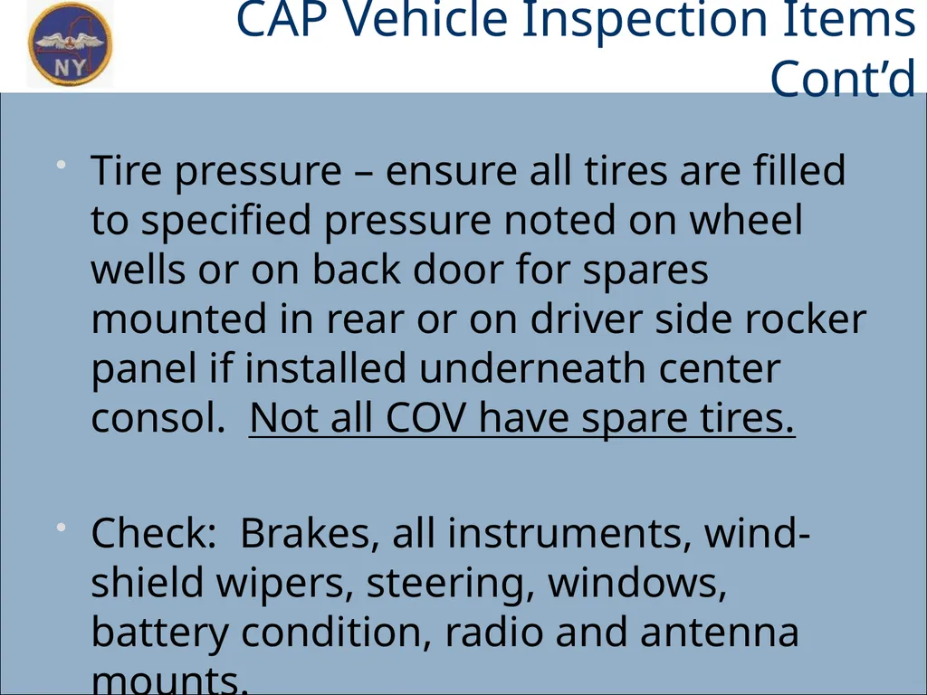 CAP OWNED VEHICLE (COV) ORIENTATION Prepared MAY - slide 24 of 43