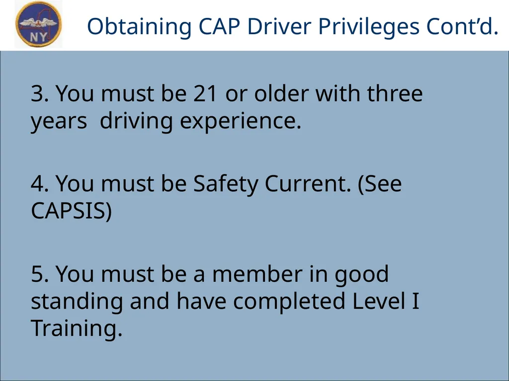 CAP OWNED VEHICLE (COV) ORIENTATION Prepared MAY - slide 12 of 43