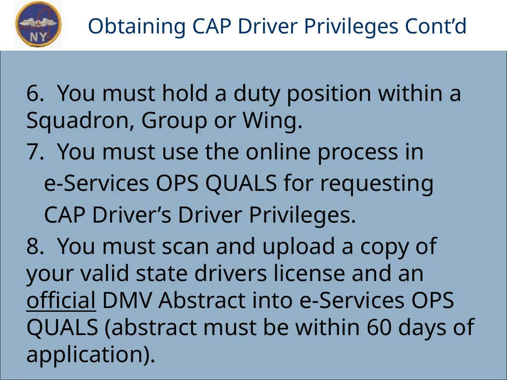 CAP OWNED VEHICLE (COV) ORIENTATION Prepared MAY - slide 13 of 43