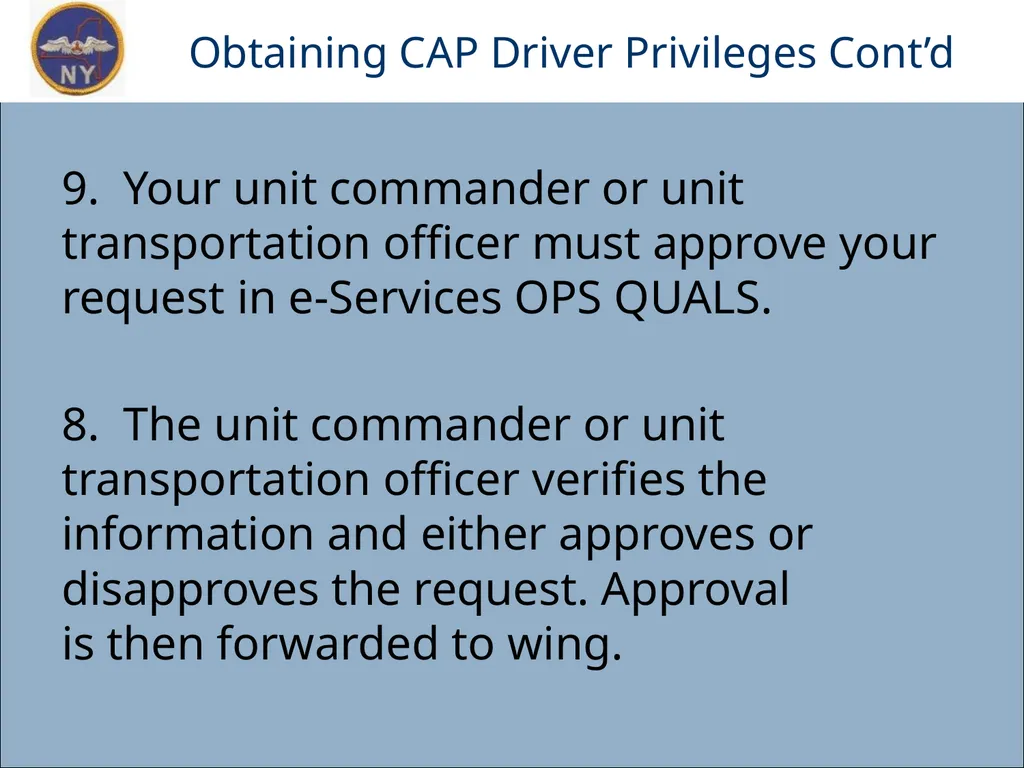 CAP OWNED VEHICLE (COV) ORIENTATION Prepared MAY - slide 15 of 43