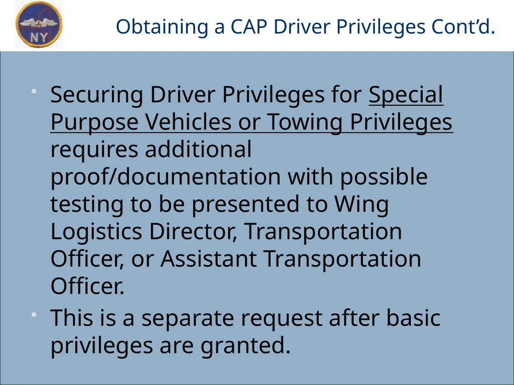 CAP OWNED VEHICLE (COV) ORIENTATION Prepared MAY - slide 17 of 43