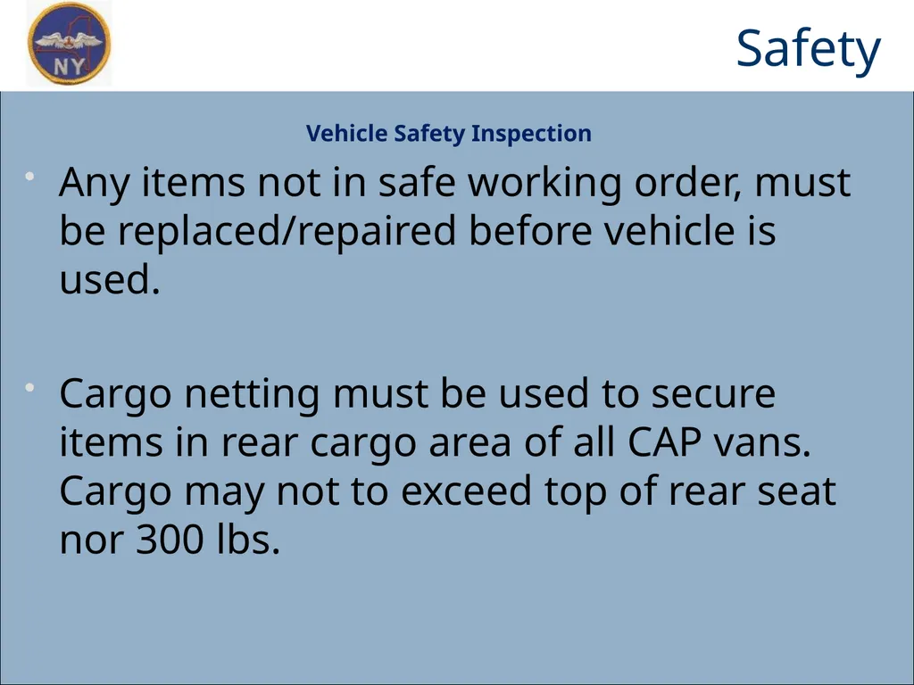 CAP OWNED VEHICLE (COV) ORIENTATION Prepared MAY - slide 21 of 43